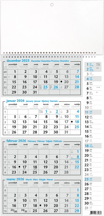 koledar stirimesecni spiralni - ec                     