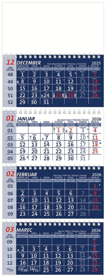 Koledar Štiridelni koledar - špiralni - SI