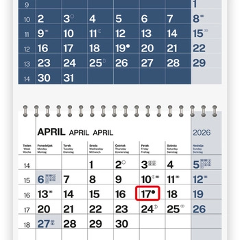 Koledar Tridelni barvni s spiralo - E                   