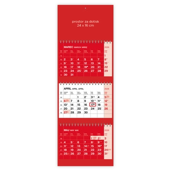 Koledar Tridelni barvni s spiralo - E                   