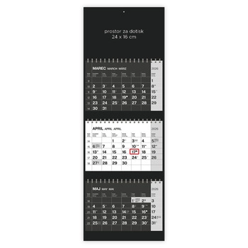 Koledar Tridelni barvni s spiralo - E                   