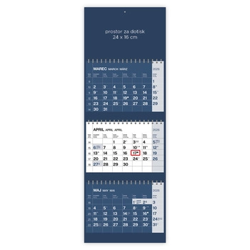 Koledar Tridelni barvni s spiralo - E                   